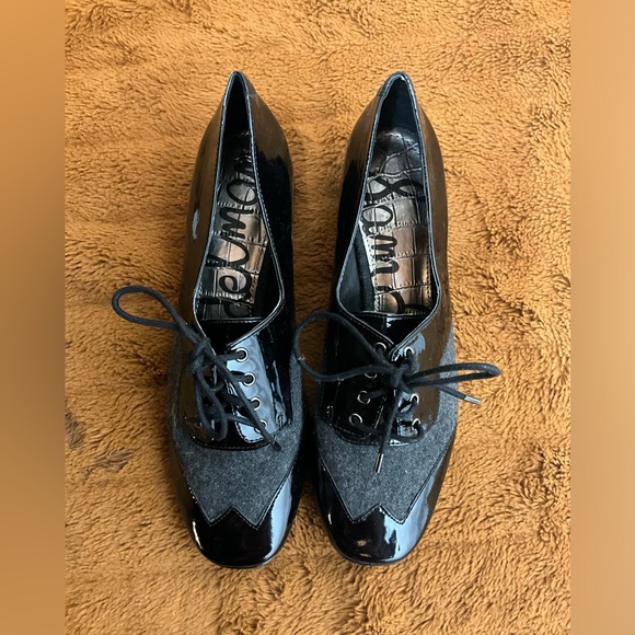 Sam Edelman echo Gray and Black patent leather Oxford loafer shoes SZ 6 - Picture 12 of 13